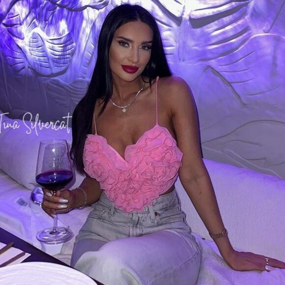 BLOGGER'S FAVE! Zara Voluminous Heart Crop Top Pink NWT - Picture 8 of 16